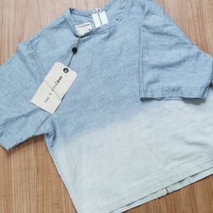 rag + bone ombré crop top grimsby